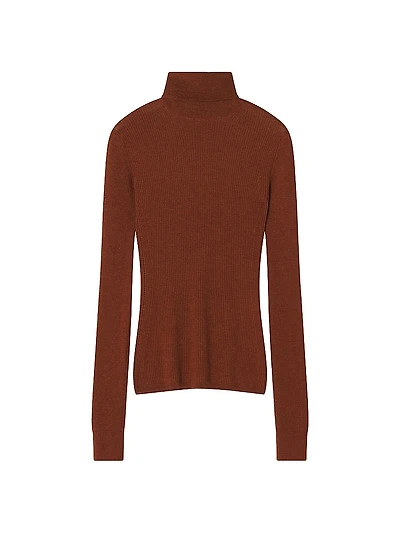 Merino Wool and Silk Turtleneck Sweater