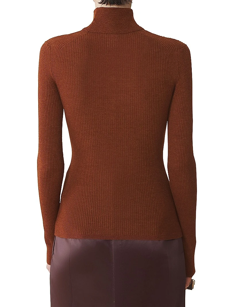 Merino Wool and Silk Turtleneck Sweater