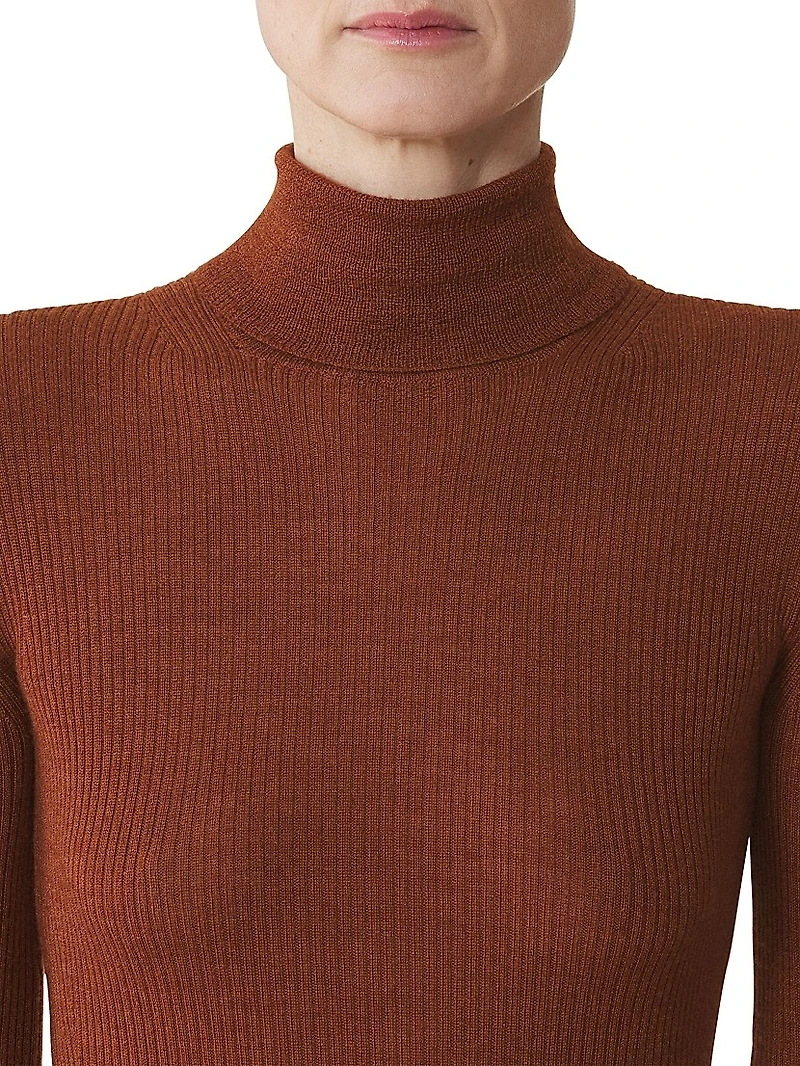 Merino Wool and Silk Turtleneck Sweater