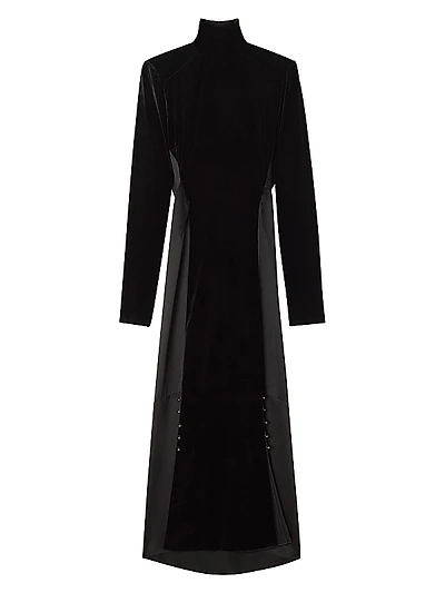 SAU LEE Vanessa Keyhole Velvet Midi Dress | The Summit