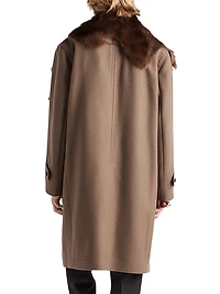 Wool Coat with Shearling Collar