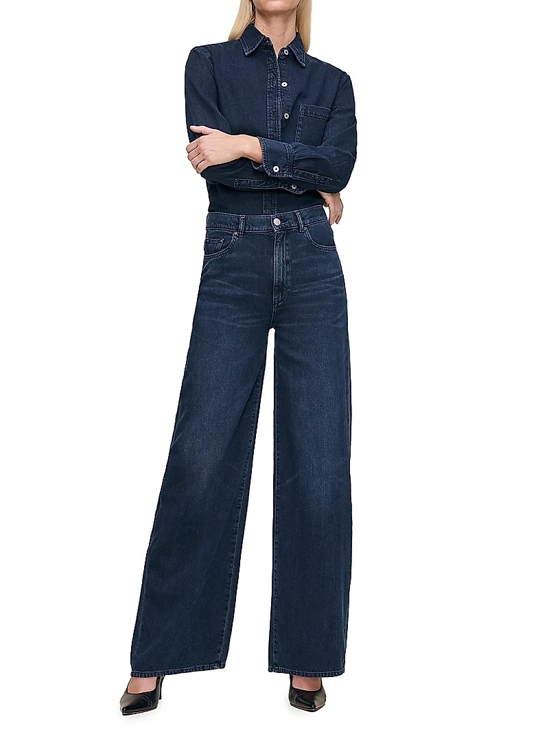 Hepburn Wide Leg Aura High Rise Jeans