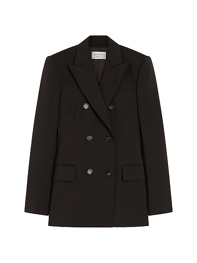 Double Breasted Wool Tailored Blazer