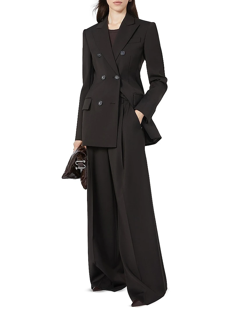 Double Breasted Wool Tailored Blazer