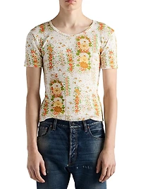 Floral Print Cotton T-Shirt