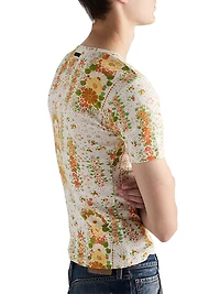 Floral Print Cotton T-Shirt