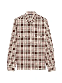 Checked Cotton Button-Down Shirt