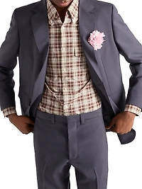 Checked Cotton Button-Down Shirt