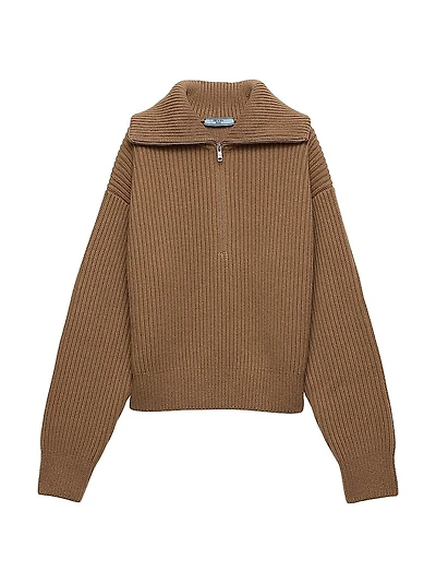 Ribbed Knit Cashmere Sweater