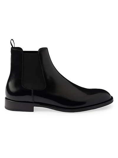 Brushed Leather Chelsea Boots
