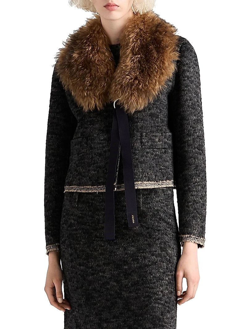 Single-Breasted Double Tweed Jacket