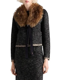 Single-Breasted Double Tweed Jacket