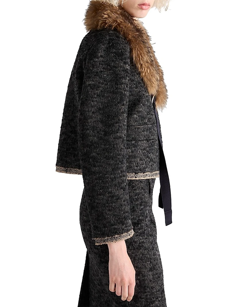 Single-Breasted Double Tweed Jacket