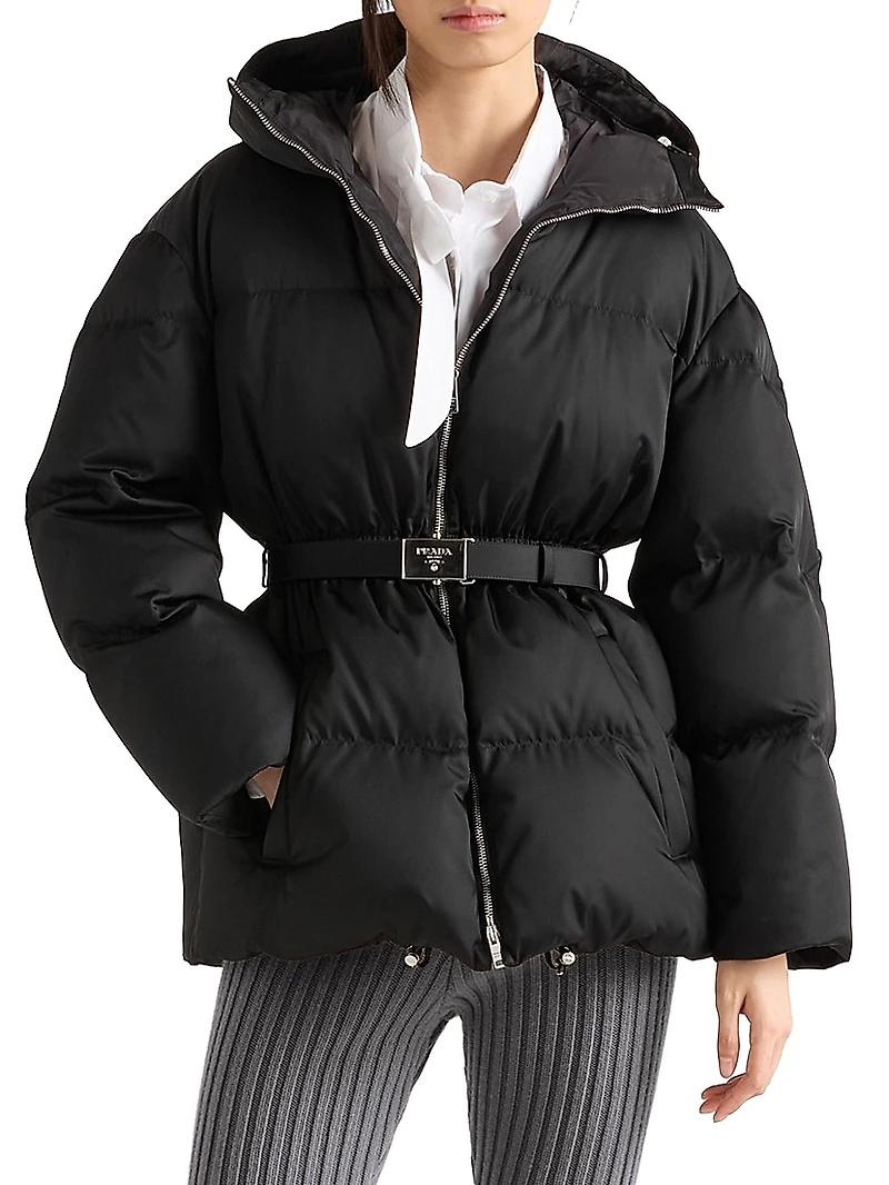 Re-Nylon Hooded Down Jacket