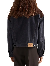 Denim and Suede Blouson Jacket