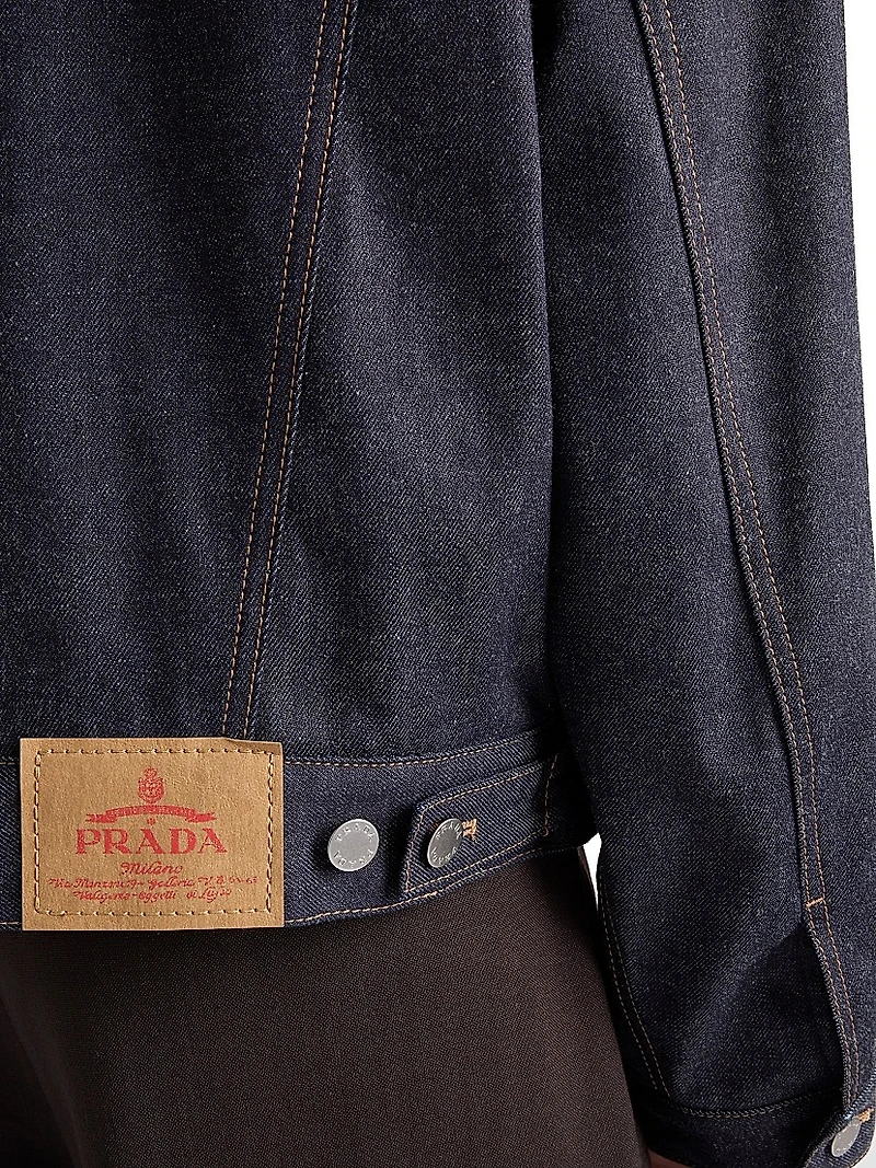 Denim and Suede Blouson Jacket