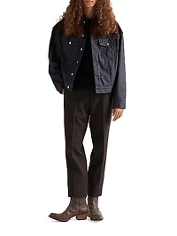 Denim and Suede Blouson Jacket