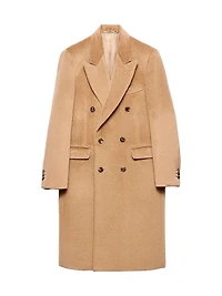 Double-Breasted Wool Blend Coat