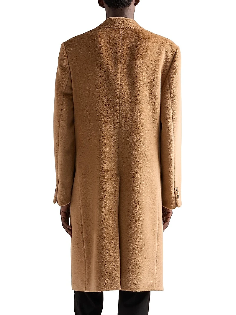 Double-Breasted Wool Blend Coat