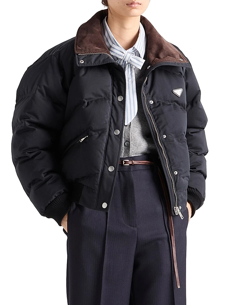 Cropped Compact Poplin Down Jacket