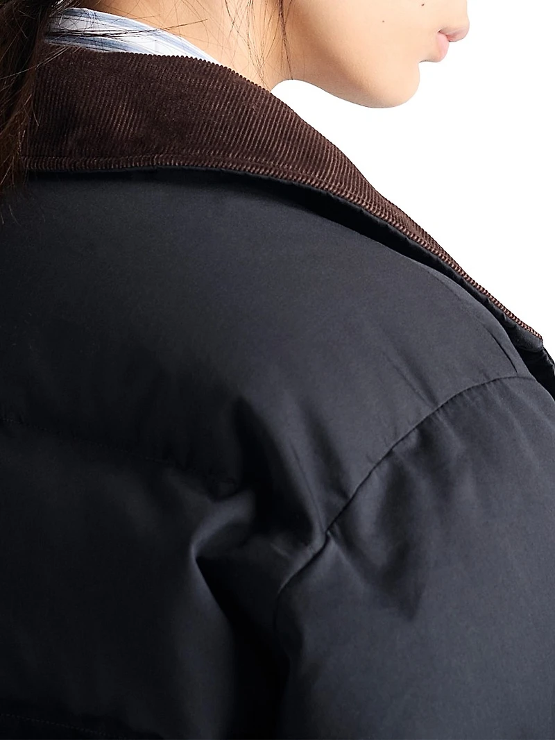 Cropped Compact Poplin Down Jacket