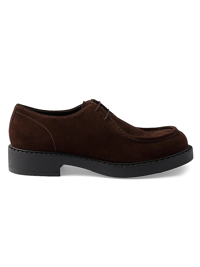 Chocolate Suede Lace-Up Shoes
