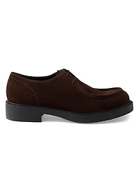 Chocolate Suede Lace-Up Shoes