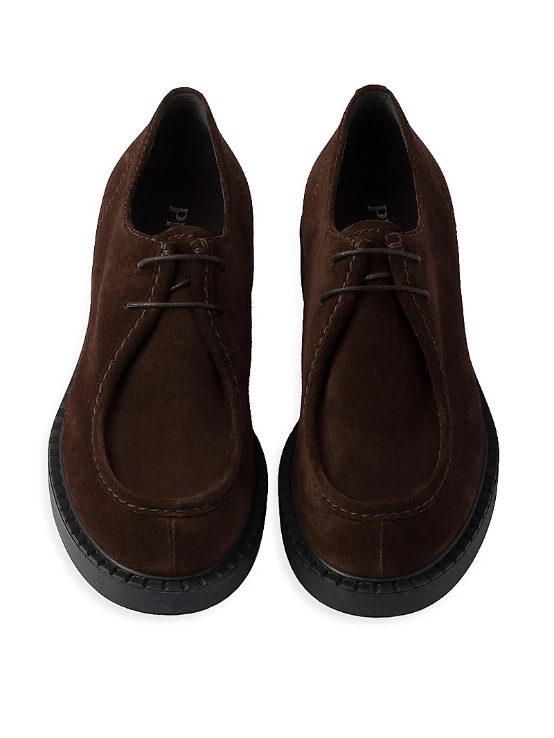 Chocolate Suede Lace-Up Shoes