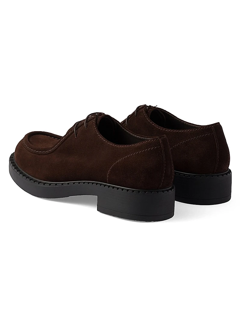 Chocolate Suede Lace-Up Shoes
