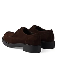 Chocolate Suede Lace-Up Shoes