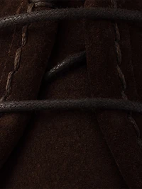Chocolate Suede Lace-Up Shoes