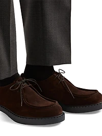 Chocolate Suede Lace-Up Shoes