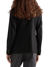 Single-Breasted Wool Blend Jacket