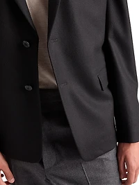 Single-Breasted Wool Blend Jacket