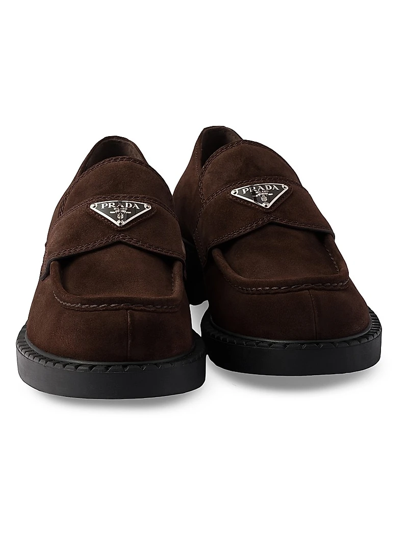 Chocolate Suede Loafers