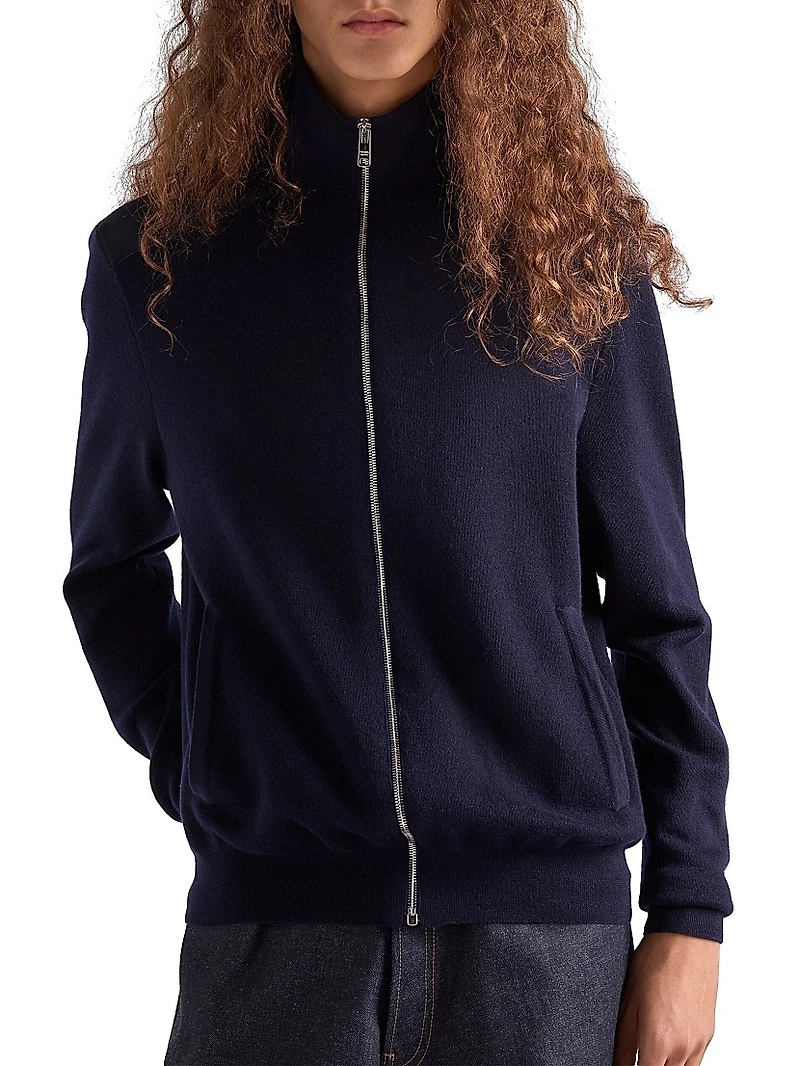 Cashmere Zipper Cardigan