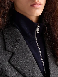 Cashmere Zipper Cardigan