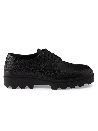 Stamped Leather Derby Shoes