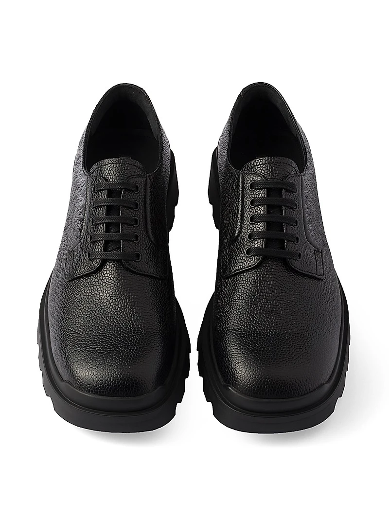 Stamped Leather Derby Shoes