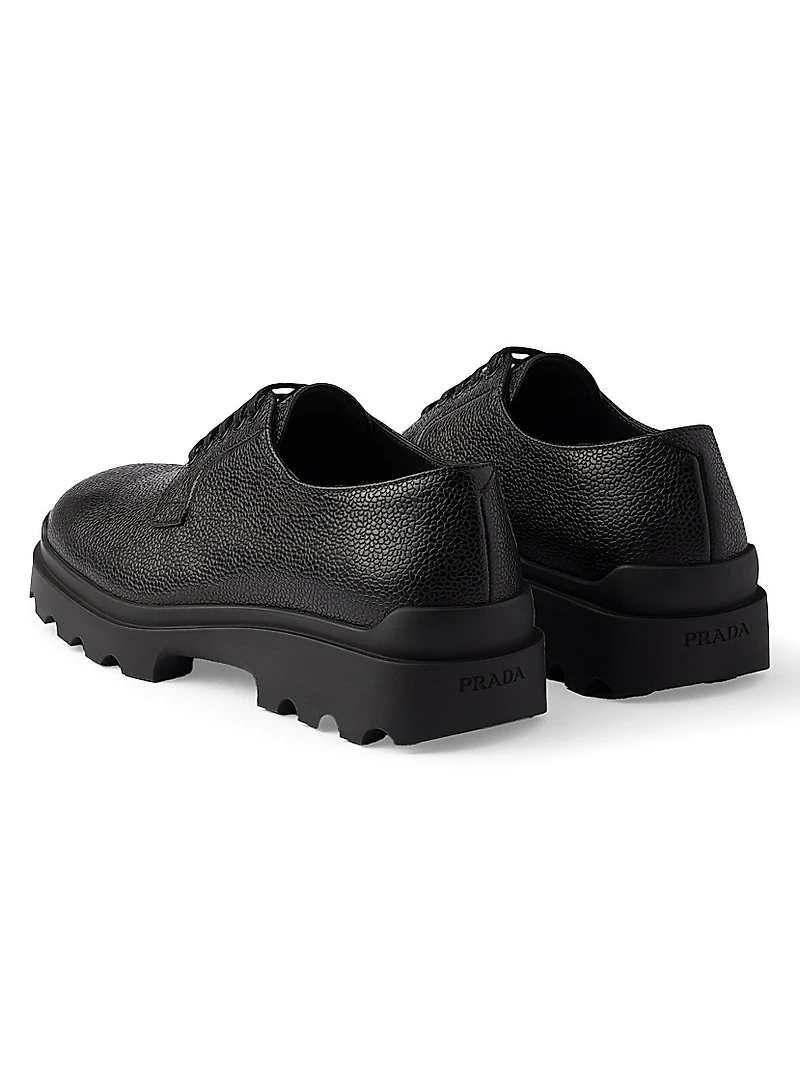 Stamped Leather Derby Shoes