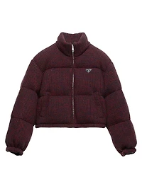 Cropped Cashmere and Wool Down Jacket