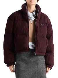 Cropped Cashmere and Wool Down Jacket