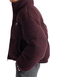 Cropped Cashmere and Wool Down Jacket