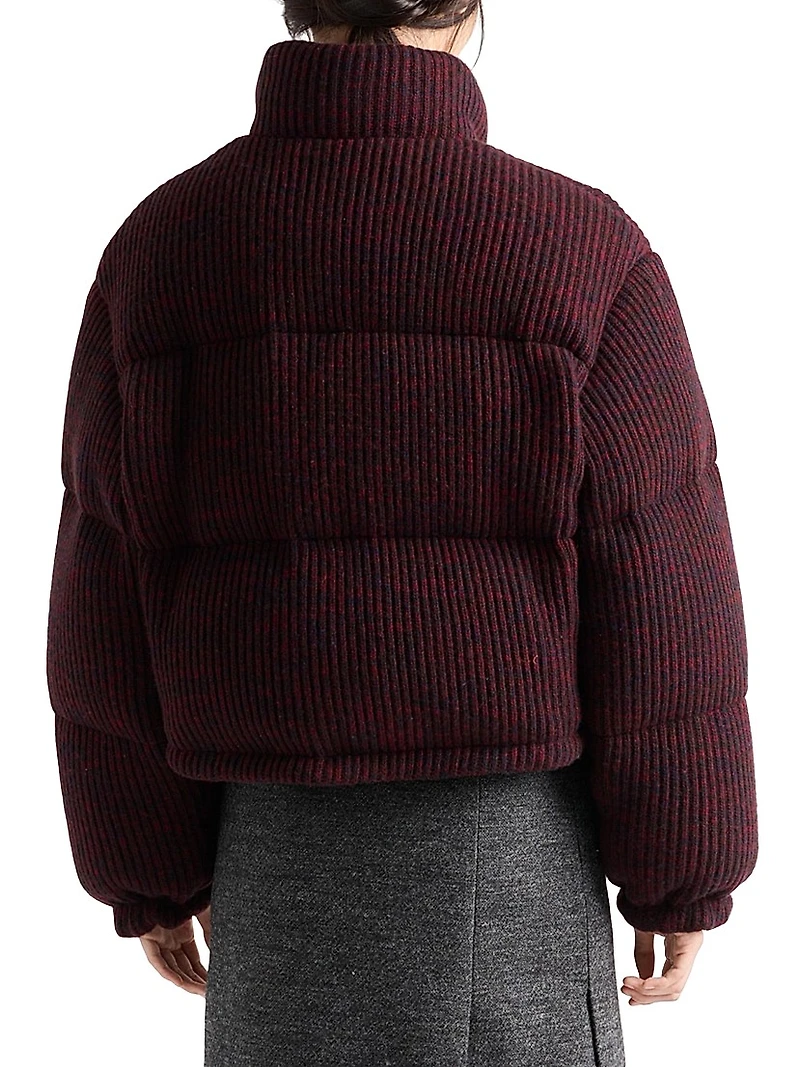 Cropped Cashmere and Wool Down Jacket