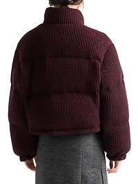 Cropped Cashmere and Wool Down Jacket