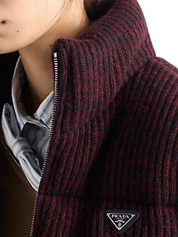 Cropped Cashmere and Wool Down Jacket