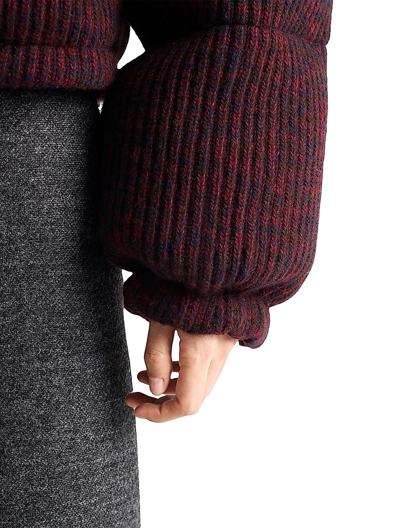 Cropped Cashmere and Wool Down Jacket
