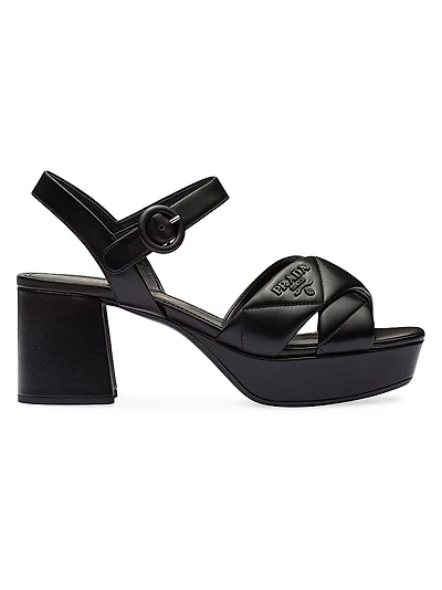 Quilted Nappa Leather Platform Sandals
