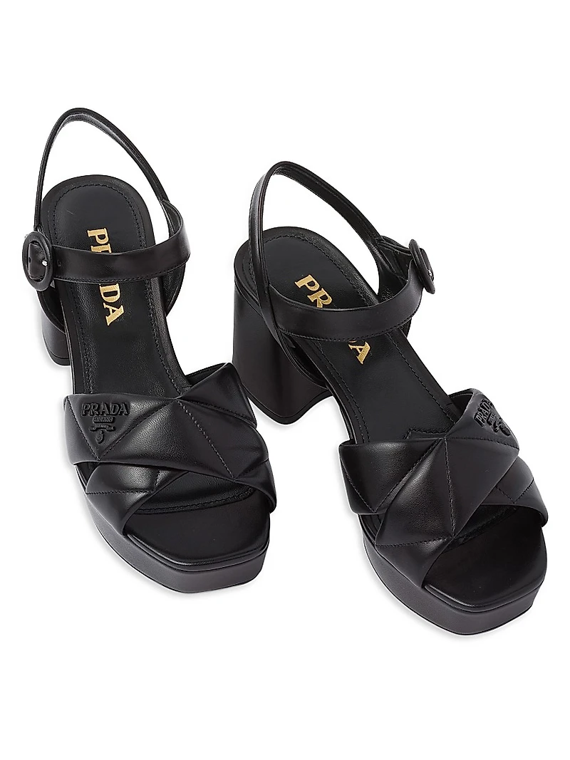 Quilted Nappa Leather Platform Sandals
