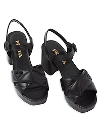 Quilted Nappa Leather Platform Sandals